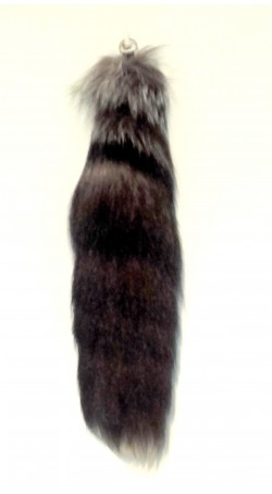 Silver fox fur tail - Key chain